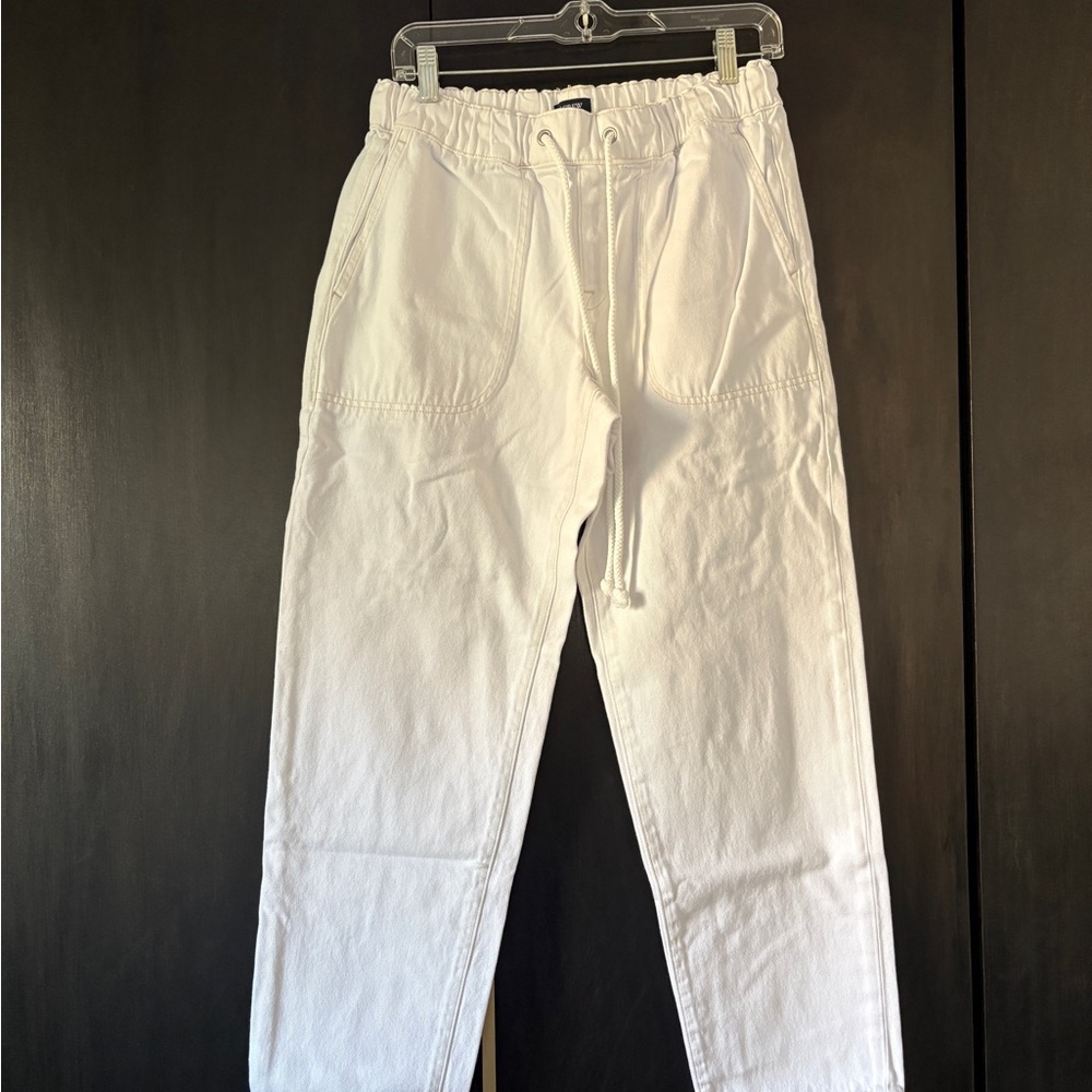 J. CREW Relaxed Boyfriend White Drawstring Denim Size 28